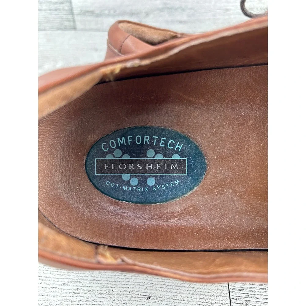 Florsheim Comfortech Men Brown Leather Split Toe Oxford Dress Shoes Sz 11M